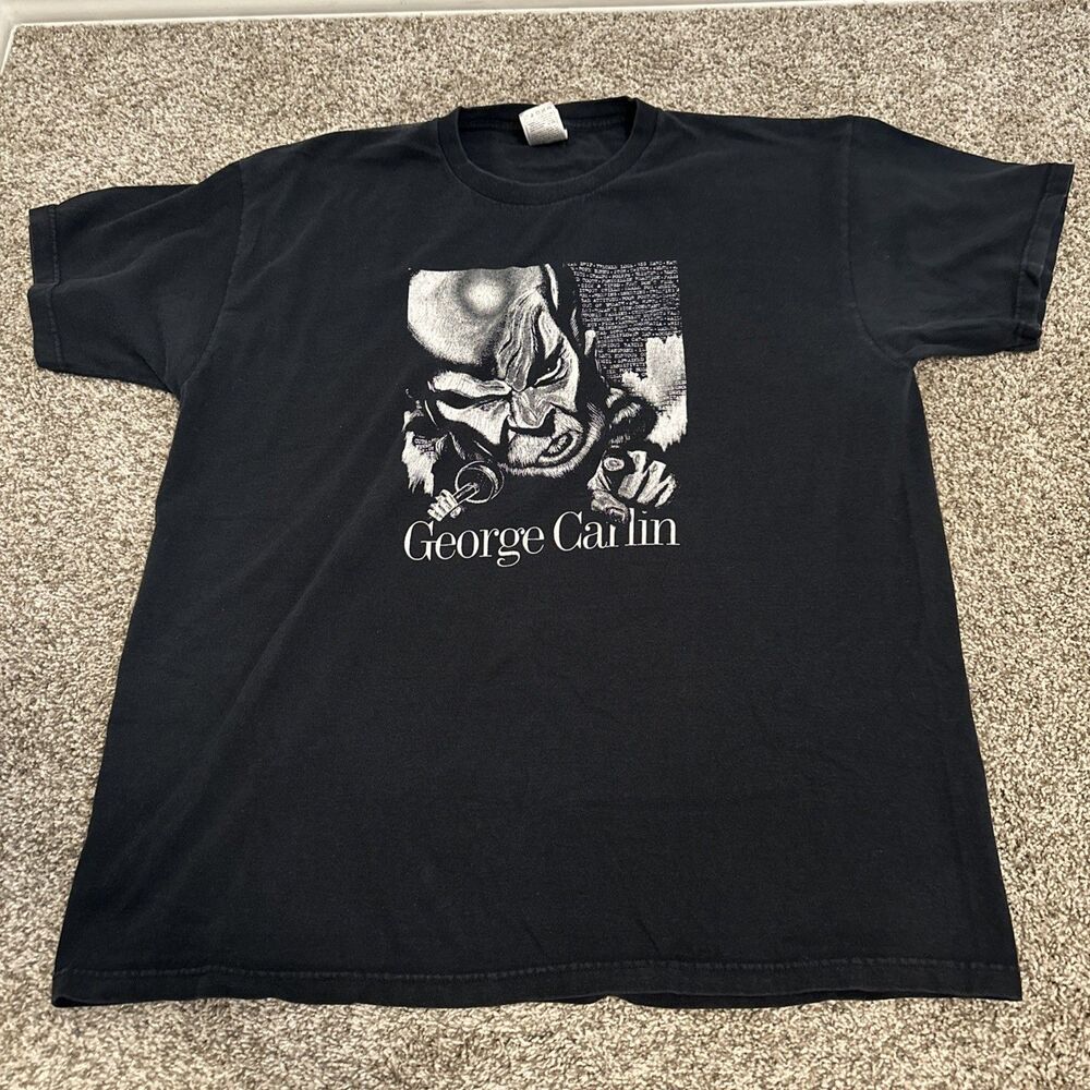 Vintage GEORGE CARLIN Jesus Is Coming Look Busy 1990s T-Shirt XL